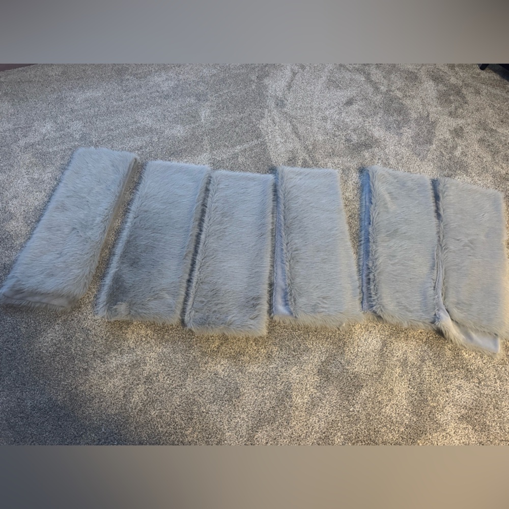 Set of 6 Gray Faux Fur Shawls